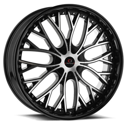 CAVALLO CLV-33 18X8 35 5X108/5X114.3 GLOSS BLACK & MACHINED