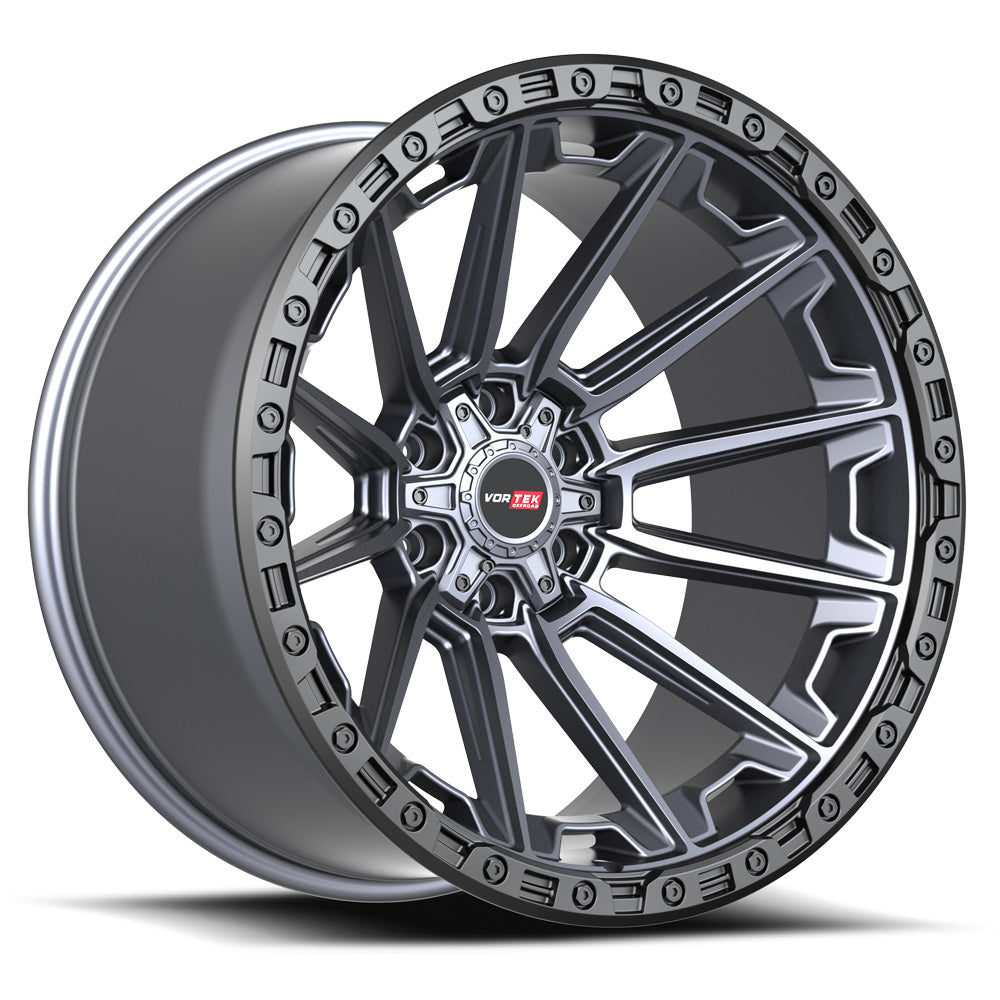 Vortek VRT-601-R 18x9 12 6x135/6x139.7 Matte Titanium With Black Bead Ring 6011895712MTBR-R