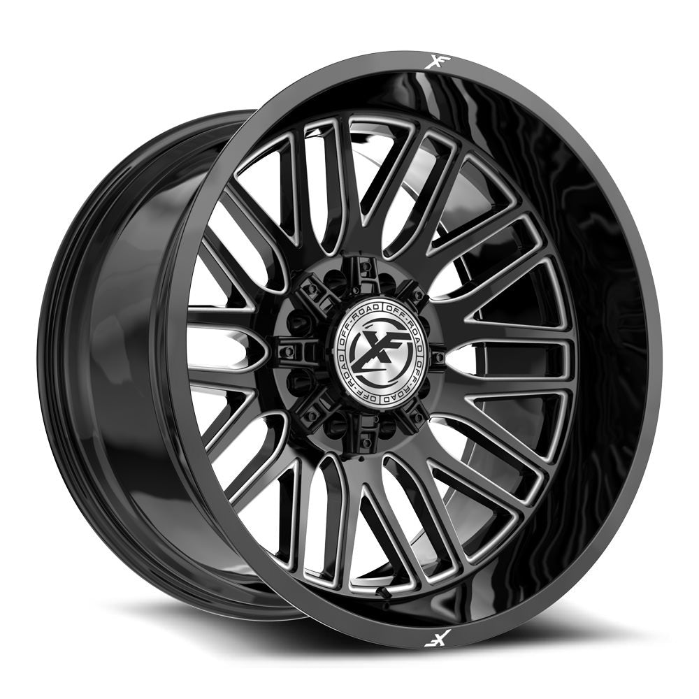 XF Off-Road XF-240 24x14 -76 8x165.1/8x170 Gloss Black & Milled XF-240241481651170-76GBM