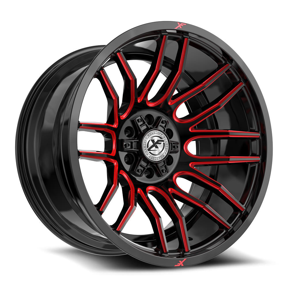 XF Off-Road XF-232 18x9 0 6x135/6x139.7 Gloss Black & Red Milled XF-2321890570GBRM