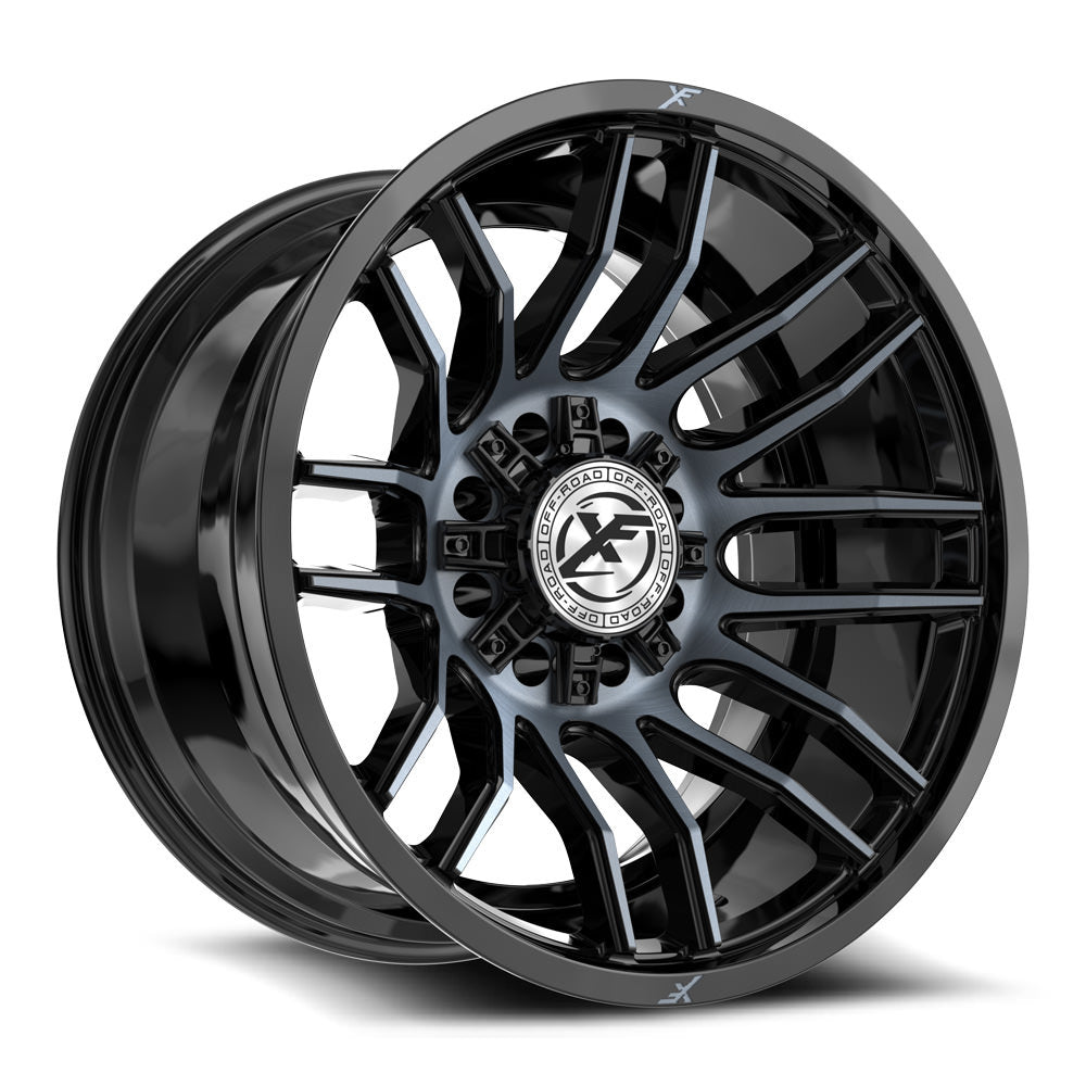 XF Off-Road XF-232 20x10 -24 8x165.1/8x170 Gloss Black & Machined Titanium Double Dark Tint XF-232201081651170-24BMTDT