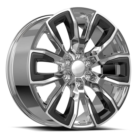 O.E. REVOLUTION G-37 22X9.0 31 6X139.7 NANO CHROME & BLACK INSERTS