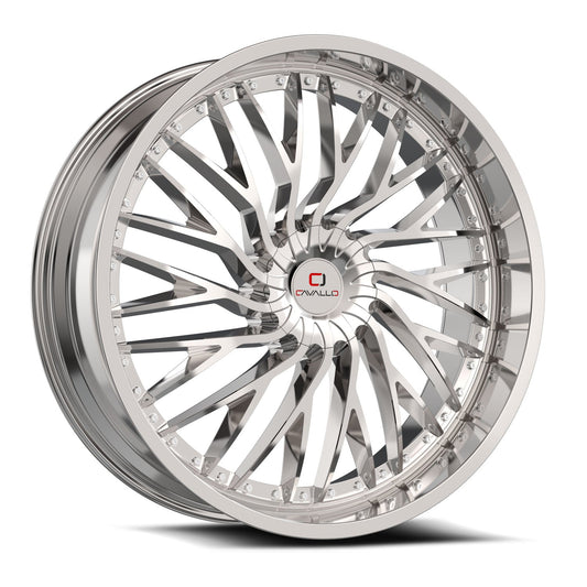Cavallo CLV-43 22x8.5 38 5x112/5x114.3 Nano Chrome CLV-43228551121143+38NC