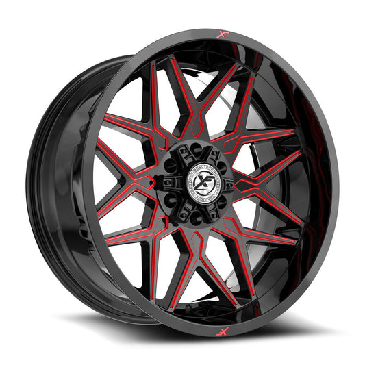 XF Off-Road XF-238 20x9 12 5x127/5x139.7 Gloss Black & Red Milled XF-238209051271397+12GBRM