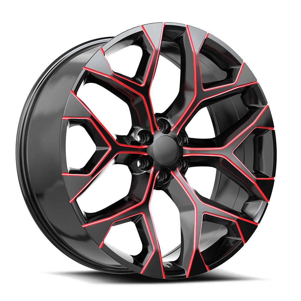O.E. REVOLUTION G-09 24X10 24 BLANK 6X GLOSS BLACK & RED MILLED