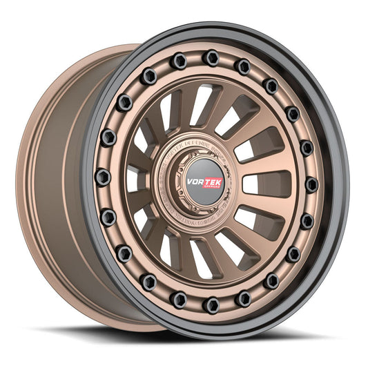 Vortek VRD-702 20x9.5 -12 Blank 5x/6x Matte Bronze With Black Bolts & Lip 70220955X6XBL-12MZBL