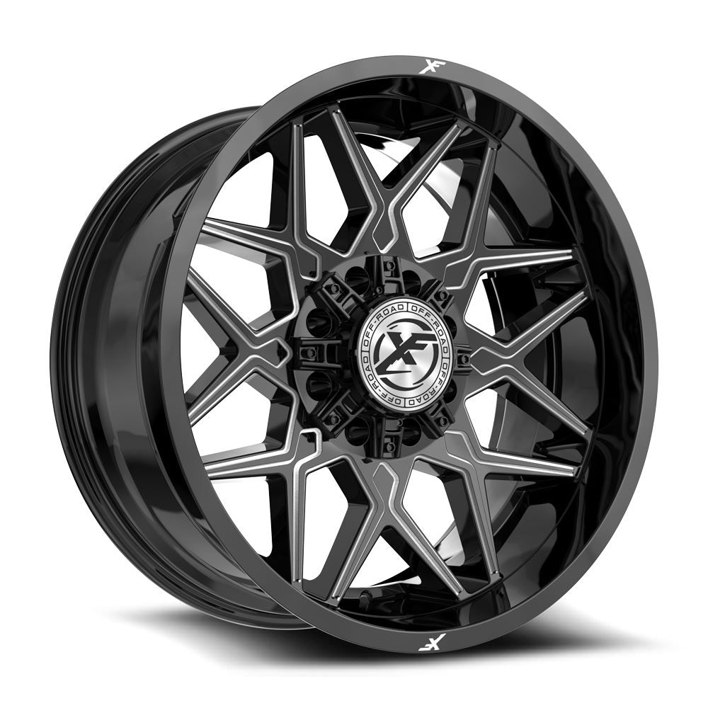 XF Off-Road XF-238 20x10 -12 8x165.1/8x170 Gloss Black & Milled XF-238201081651170-12GBM