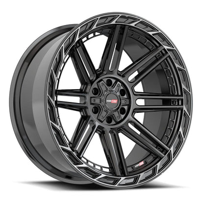 VORTEK VRP-501 20X10 -18 6X135/6X139.7 BLACK DIAMOND CUT RING WITH DARK TINT