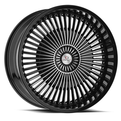 CAVALLO CLV-41 18X8 35 5X100/5X114.3 GLOSS BLACK & MACHINED