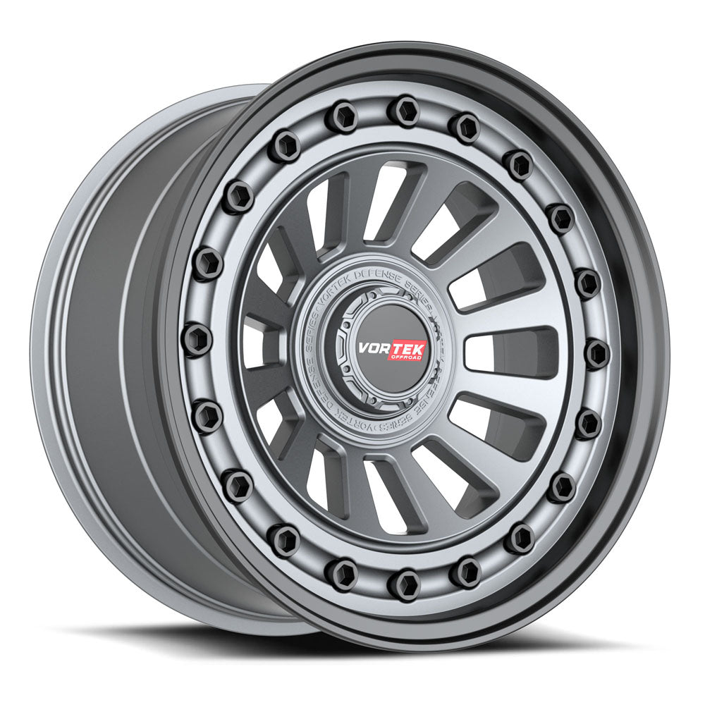 Vortek VRD-702 17x9 -12 Blank 5x/6x Matte GunMetal With Black Bolts & Lip 7021795X6XBL-12MGMBL