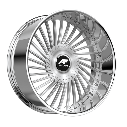 Amani Chile 22x9 / 10 15 / 20 5x115/5x120 Brush Center Chrome Lip CHI229103539FRBCX