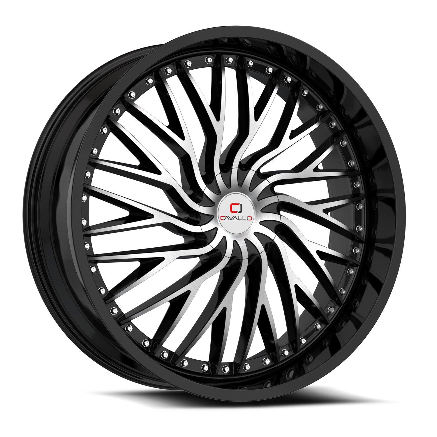 CAVALLO CLV-43 18X8 35 5X114.3/5X120 GLOSS BLACK & MACHINED