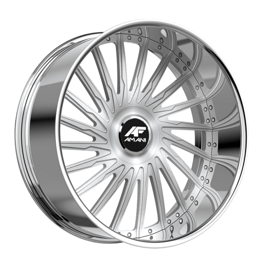 Amani Cultura 22x9 / 10 15 / 20 5x115/5x120 Brush Center Chrome Lip CUL229103539FRBCX