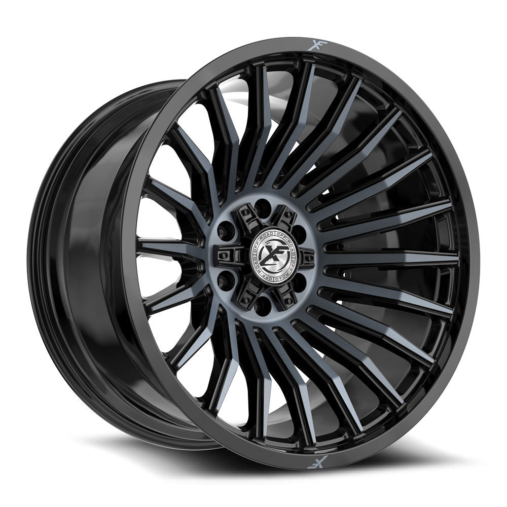 XF Off-Road XF-231 24x14 -76 5x127/5x139.7 Gloss Black & Machined Titanium Double Dark Tint XF-231241451271397-76BMTDT