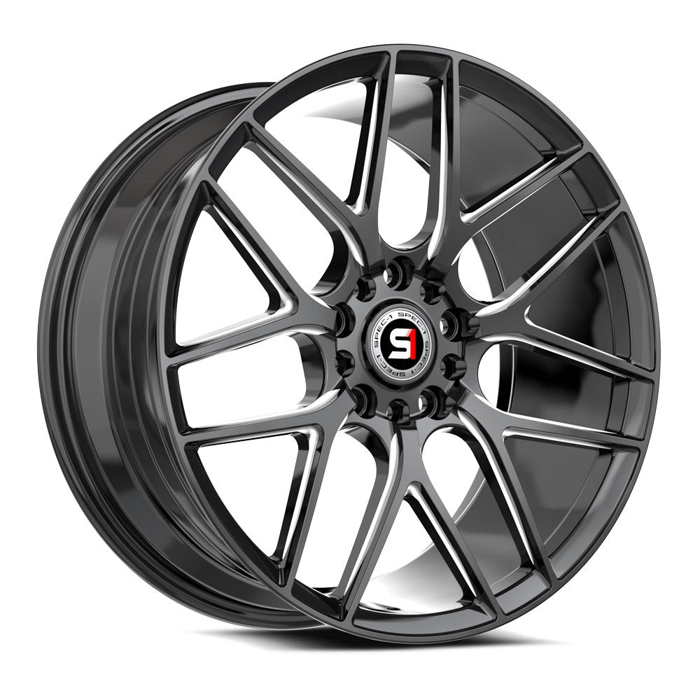 Spec-1 SP-78 17x7.5 35 5x100/5x114.3 Gloss Black & Milled SP-7817752335GBM