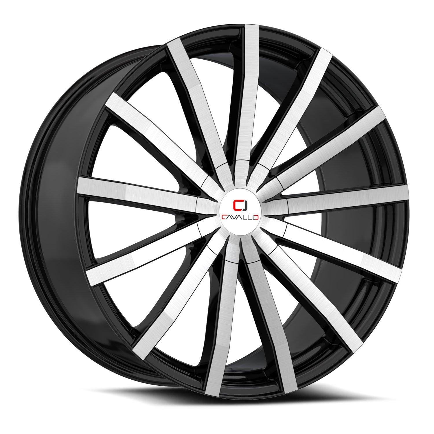 CAVALLO CLV-52 22X8.5 38 5X114.3/5X120 GLOSS BLACK & MACHINED