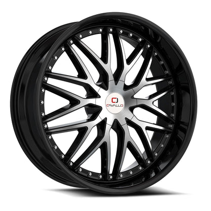 CAVALLO CLV-46 22X8.5 38 5X112/5X114.3 GLOSS BLACK & MACHINED
