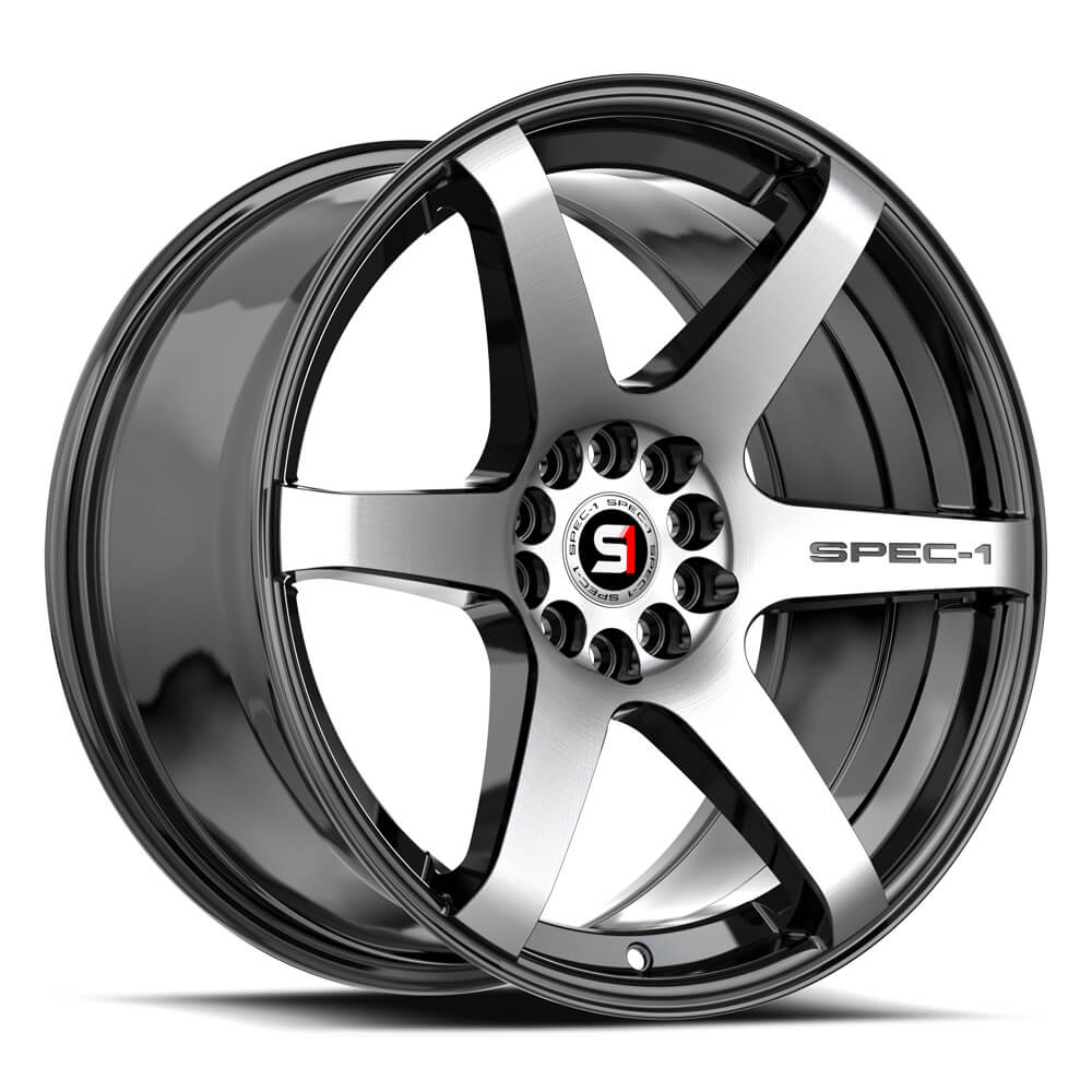 Spec-1 SPT-32 17x8 42 5x110/5x114.3 Gloss Black & Machined SPT-321783542BM