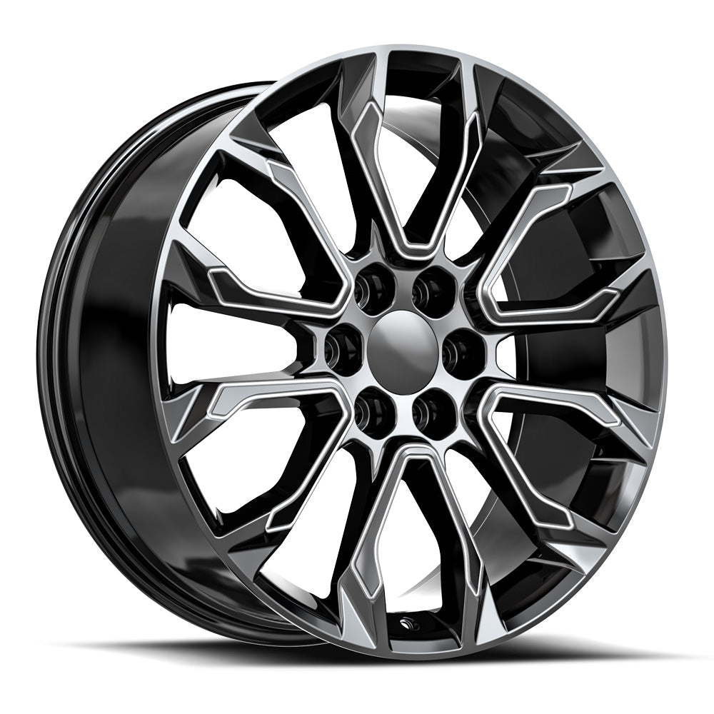 O.E. REVOLUTION G-38 22X9 31 6X139.7 GLOSS BLACK & MILLED