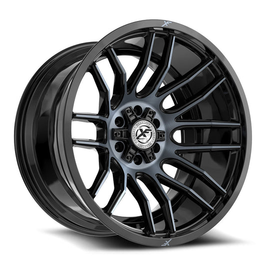 XF Off-Road XF-232 24x14 -76 6x135/6x139.7 Gloss Black & Machined Titanium Double Dark Tint XF-232241461351397-76BMTDT