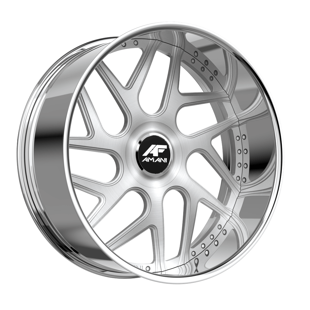 Amani Apollo 22x9 / 10 15 / 20 5x115/5x120 Brush Center Chrome Lip APO229103539FRBCX