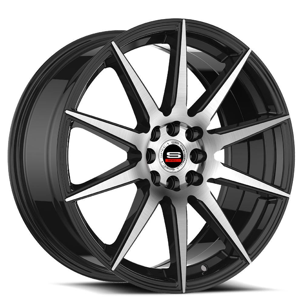 SPEC-1 SP-51 20X8.5 38 5X114.3/5X120 GLOSS BLACK & MACHINED