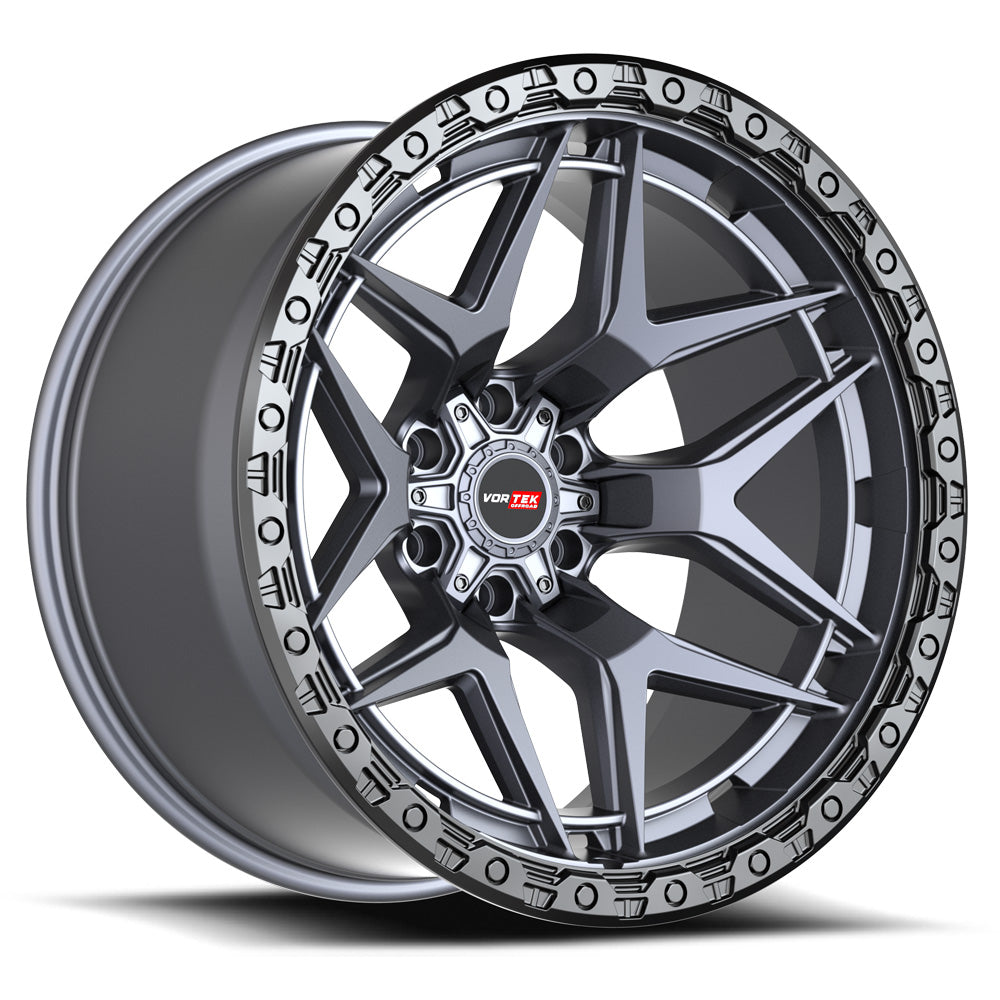 Vortek VRT-603 17x9 12 6x135/6x139.7 Matte Titanium With Black Bead Ring 6031795712MTBR