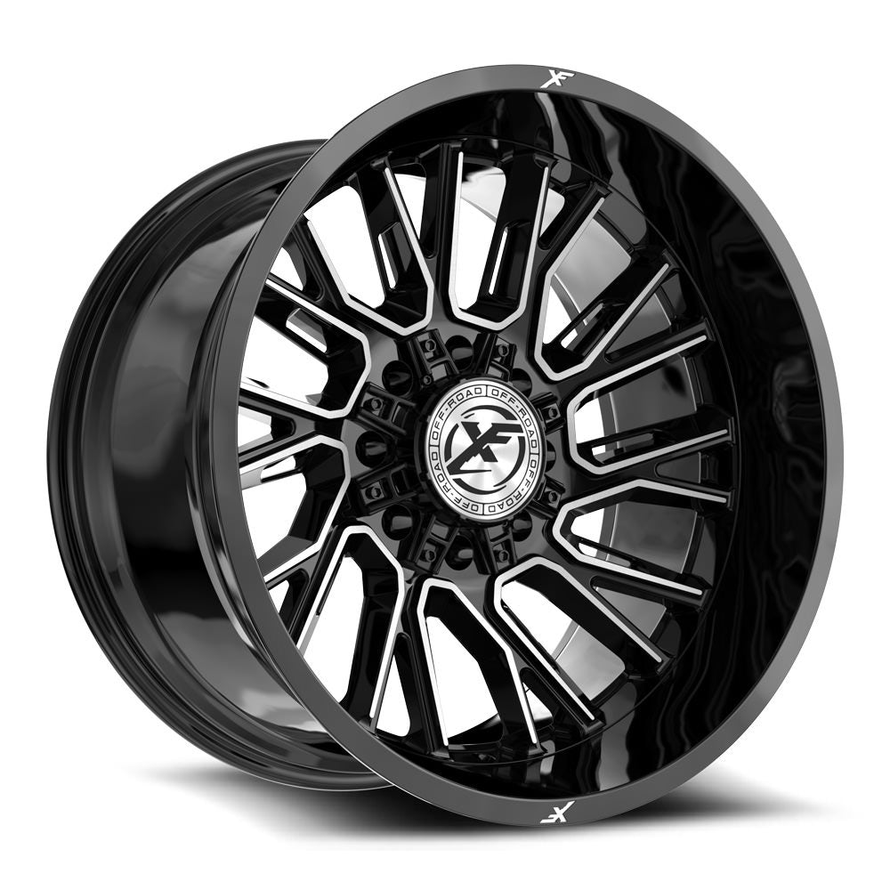 XF Off-Road XF-230 22x12 -44 8x165.1/8x170 Gloss Black & Machined XF-230221281651170-44BM