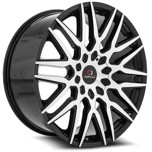 CAVALLO CLV-24 22X9.5 15 BLANK 5X/6X GLOSS BLACK & MACHINED