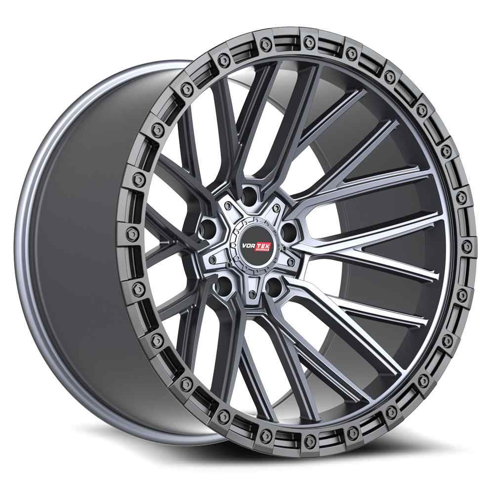 Vortek VRT-608 20x12 -44 5x127/5x139.7 Matte Titanium With Black Bead Ring 608201243-44MTBR