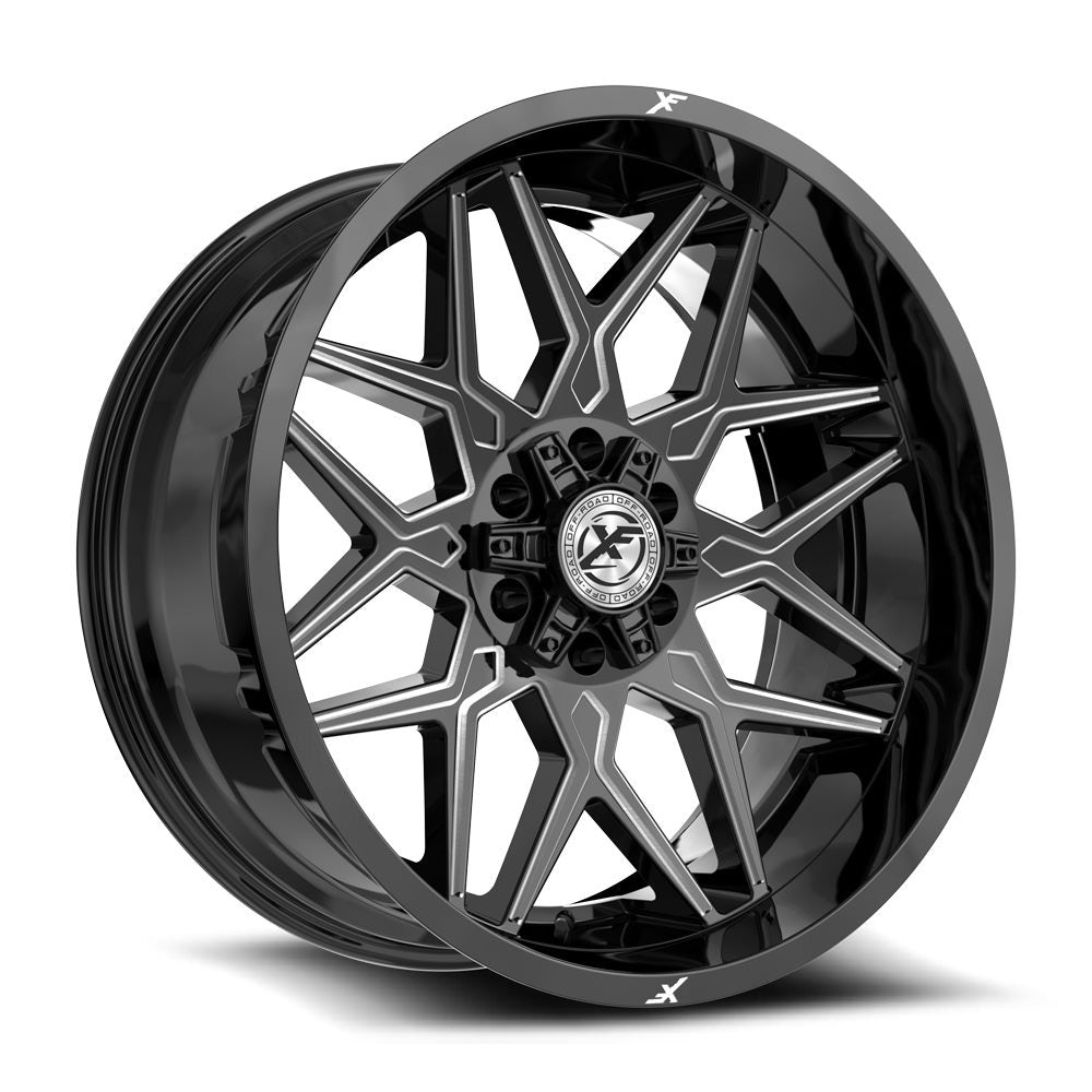 XF Off-Road XF-238 22x10 -18 5x127/5x139.7 Gloss Black & Milled XF-238221051271397-18GBM