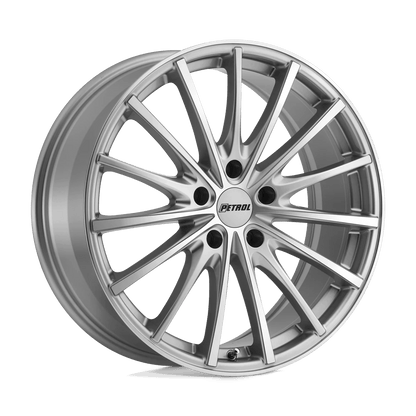 Petrol P3A 19X8 35 5X100/5X100 SILVER W/ MACHINED CUT FACE