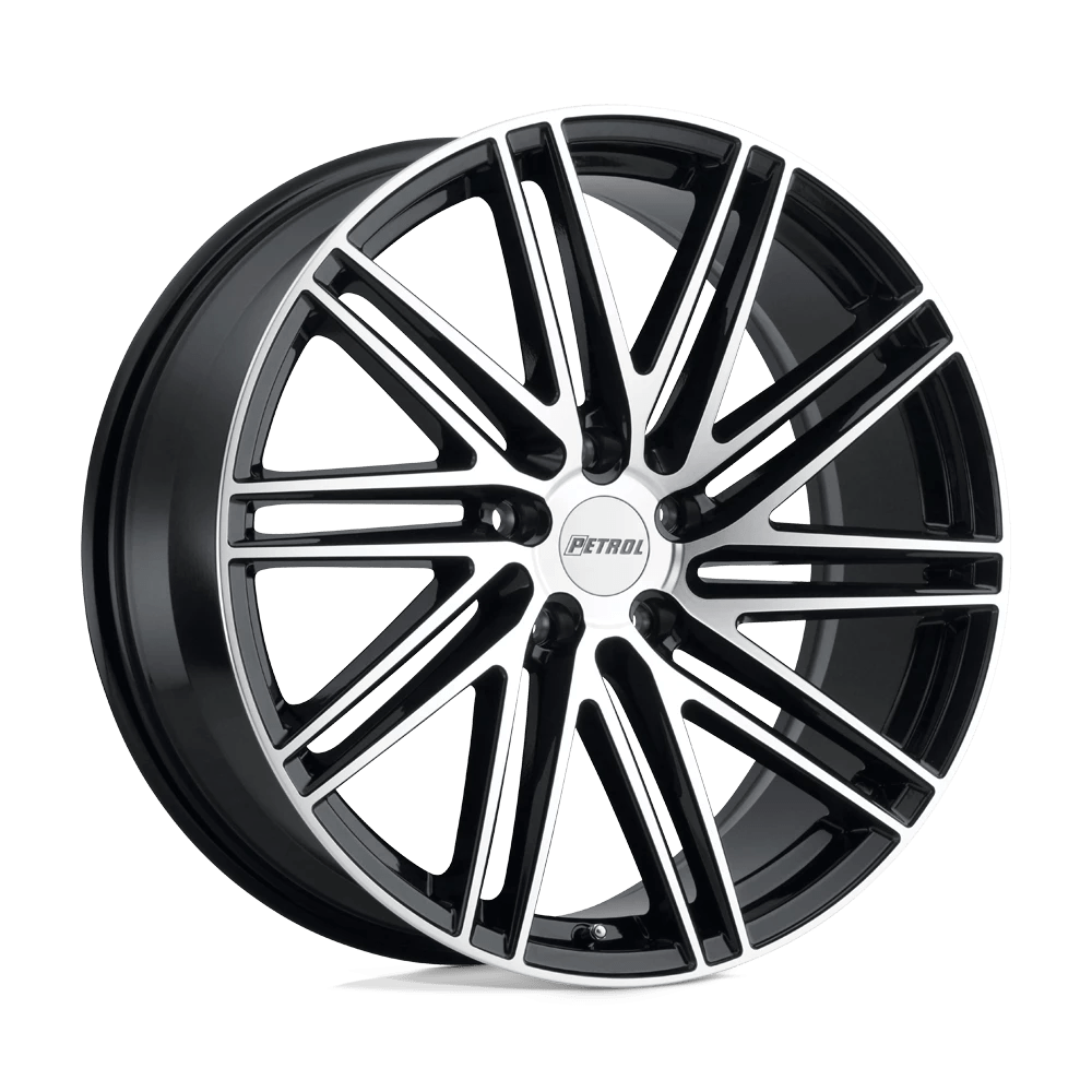 Petrol P1C 20X8.5 40 5X112/5X112 GLOSS BLACK W/ MACHINED FACE