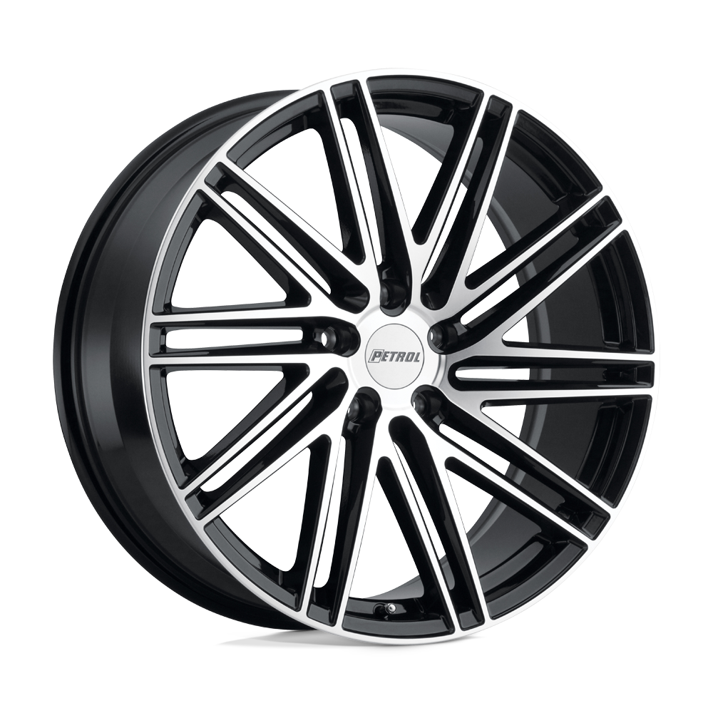 Petrol P1C 18X8 35 5X120/5X4.72 GLOSS BLACK W/ MACHINED FACE