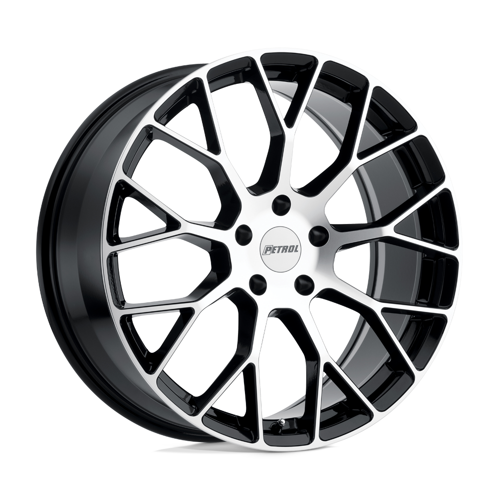 Petrol P2B - 15x7 40mm 4x100 GLOSS BLACK W/ MACH CUT FACE Wheel | 1570P2B404100F72