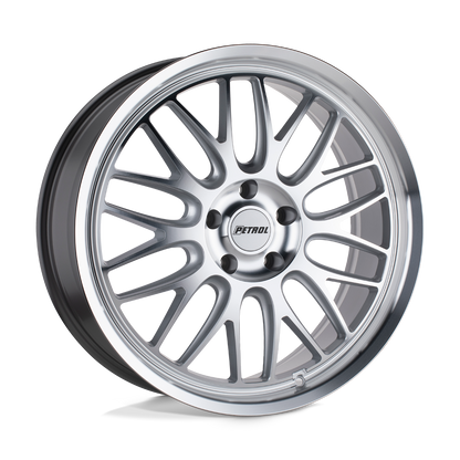 Petrol P4C 16X7 40 4X100/4X100 SILVER W/ MACHINED FACE & LIP