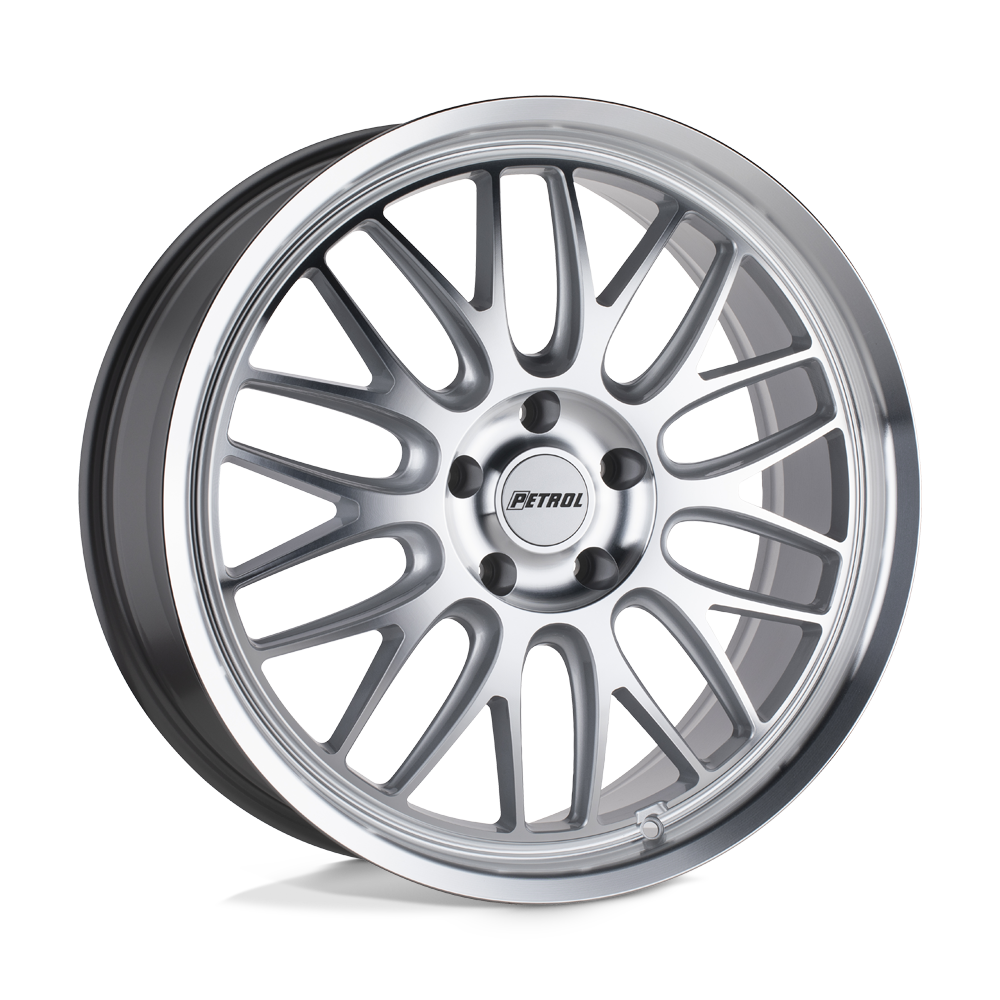 Petrol P4C 18X8 40 5X115/5X115 SILVER W/ MACHINED FACE & LIP
