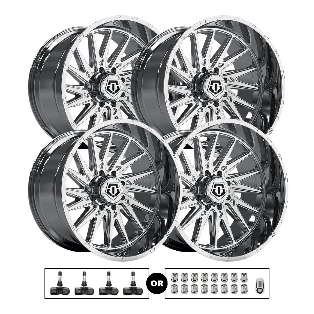 TIS 547C 20x10 -25 6x139.7 4pcs | Fits Chevy Silverado 1500 | Free TPMS Sensors or Lug Nuts