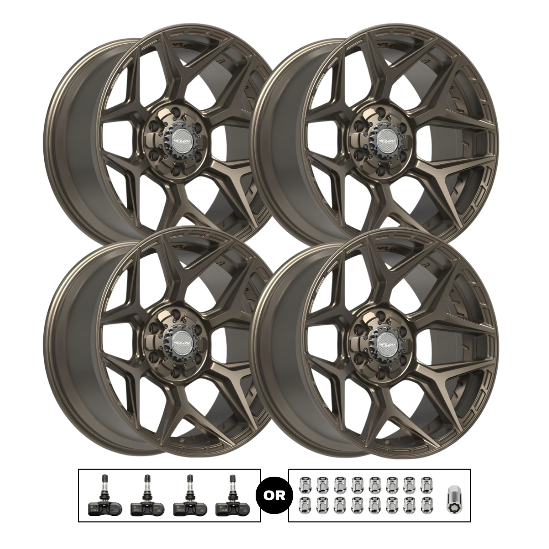 4Play 4P06 20x10 6x139.7 Bronze 4pcs | Fits Chevy Silverado 1500 | Free TPMS Sensors or Lug Nuts