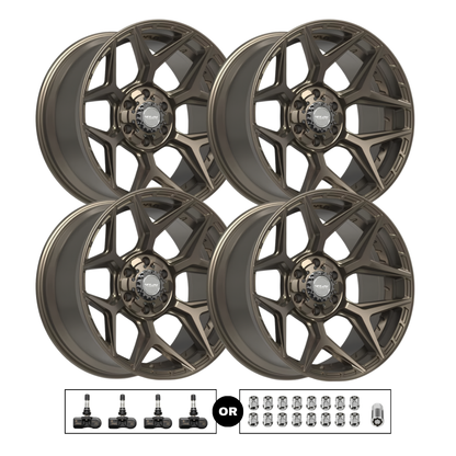 4Play 4P06 20x10 6x139.7 Bronze 4pcs | Fits Chevy Silverado 1500 | Free TPMS Sensors or Lug Nuts