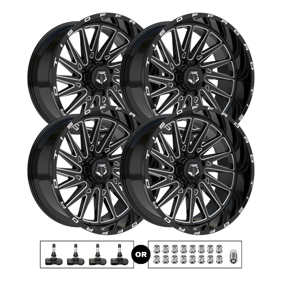 TIS 547BM 20x10 -25 6x135 4pcs | Fits Ford F-150 | Free TPMS Sensors or Lug Nuts