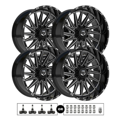 TIS 547BM 20x10 -25 6x139.7 4pcs | Fits Toyota Tundra | Free TPMS Sensors or Lug Nuts