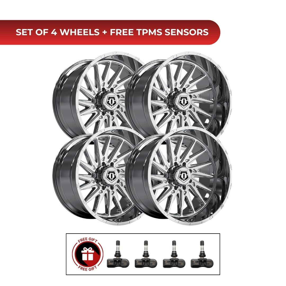 TIS 547C 20x10 -25 6x139.7 4pcs | Fits Chevy Silverado 1500 | Free TPMS Sensors or Lug Nuts