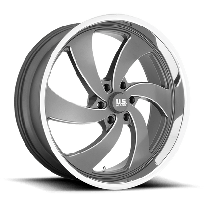 US MAG 1PC U133 DESPERADO 24X9 25 6X139.7 ANTHRACITE MILLED DIAMOND CUT MILLED C-BORE 78.1