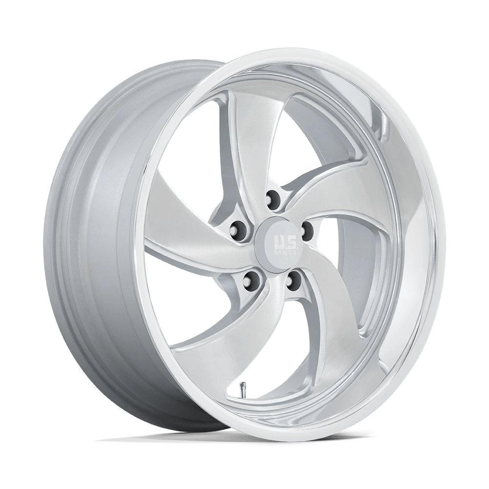 US MAG 1PC U134 DESPERADO 20X9.5 1 5X127 SILVER BRUSHED FACE MILLED DIAMOND CUT MILLED C-BORE 78.1