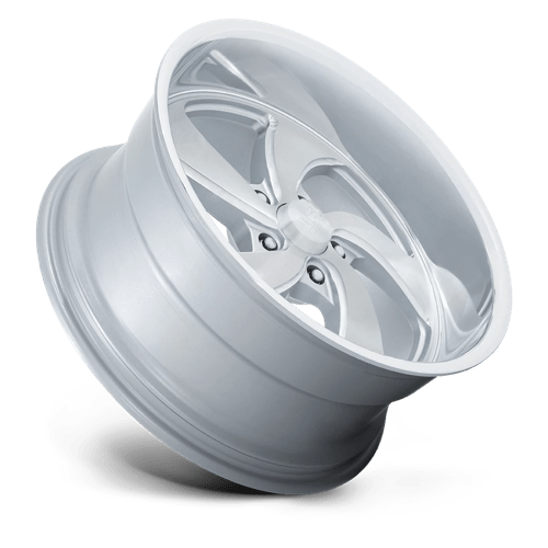 US MAG 1PC U134 DESPERADO 20X9.5 1 5X120.65 SILVER BRUSHED FACE MILLED DIAMOND CUT MILLED C-BORE 72.56