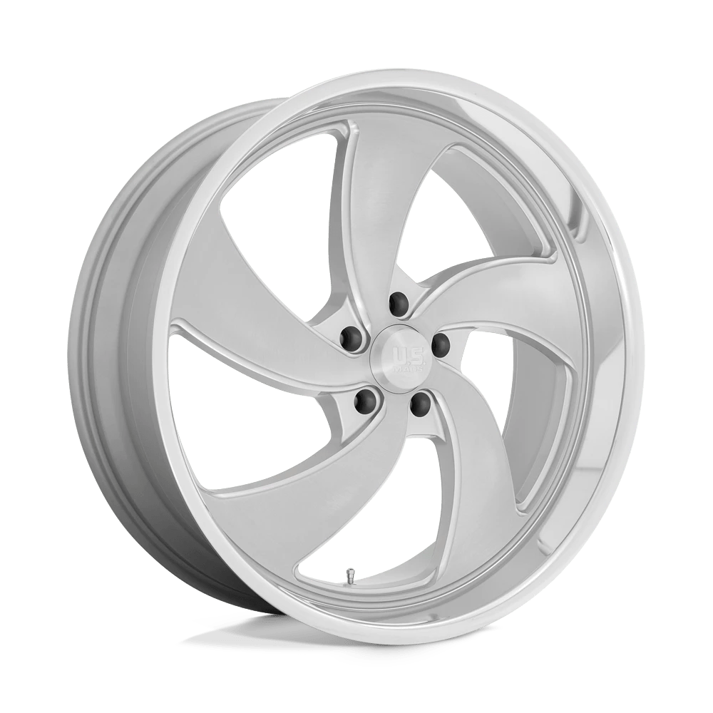 US MAG 1PC U134 DESPERADO 24X10 5 5X127 SILVER BRUSHED FACE MILLED DIAMOND CUT MILLED C-BORE 78.1
