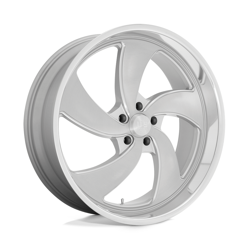 US MAG 1PC U134 DESPERADO 24X10 5 5X120.65 SILVER BRUSHED FACE MILLED DIAMOND CUT MILLED C-BORE 72.56