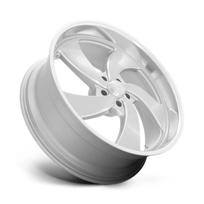 US MAG 1PC U134 DESPERADO 22X10.5 1 5X127 SILVER BRUSHED FACE MILLED DIAMOND CUT MILLED C-BORE 78.1