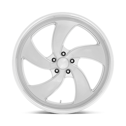 US MAG 1PC U134 DESPERADO 24X9 1 5X120.65 SILVER BRUSHED FACE MILLED DIAMOND CUT MILLED C-BORE 72.56